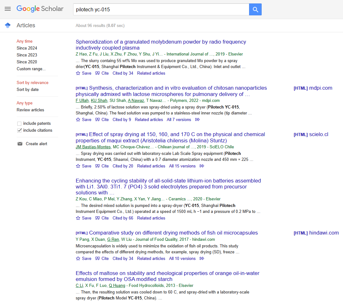 Google Scholar pilotech yc-015
